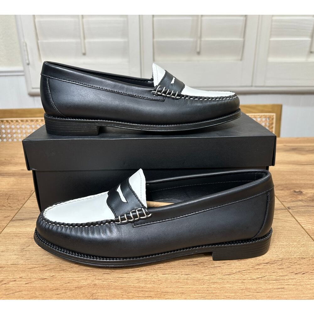 G.H.BASS & CO. Women's Whitney Easy Weejuns® Loafers Black White Leather 9.5 NIB - Picture 10 of 15